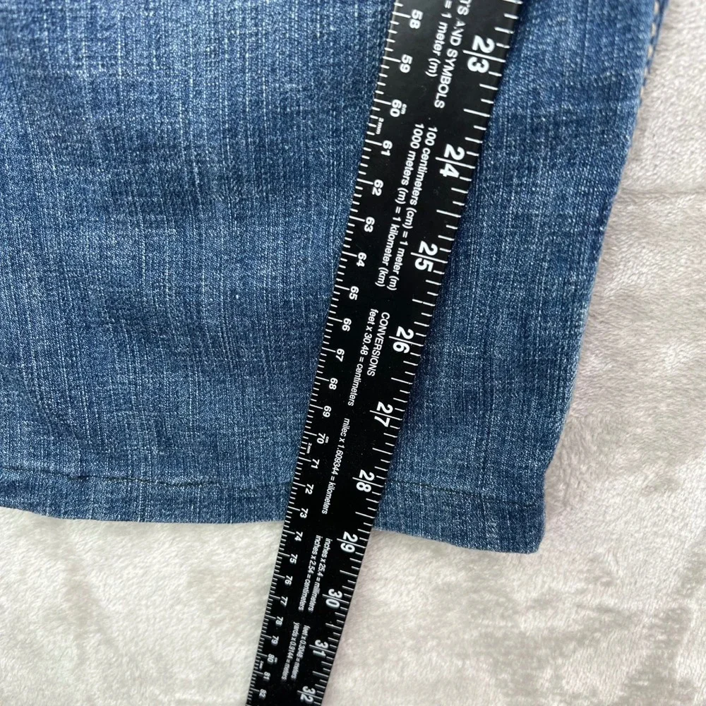 BKE Seth Jeans Men 46x32 Fit 46x29 Blue Medium Wash Whiskered Straight Leg Denim